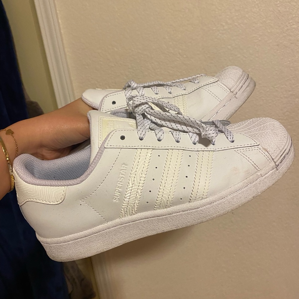 White Adidas Men’s Superstar Sneakers